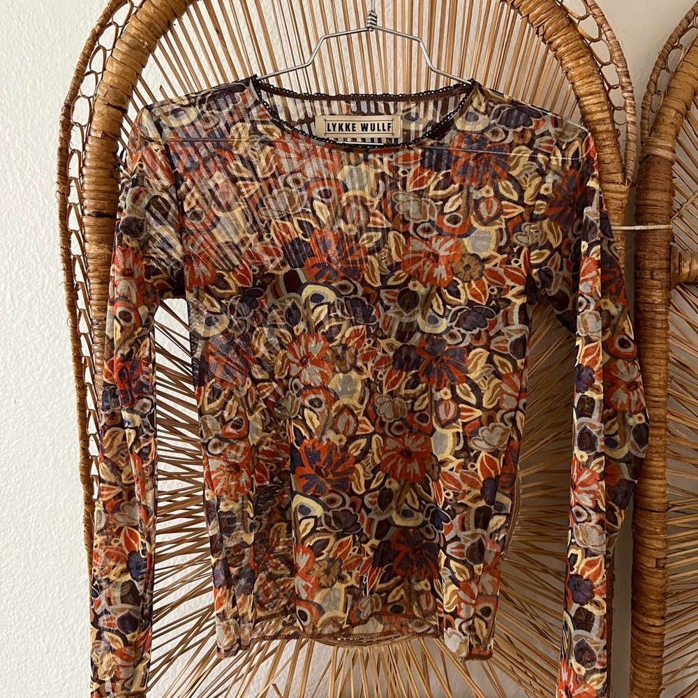 Lykke Wulf Floral Mesh Top - Multicolor